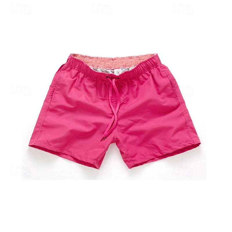 Herre Surfeshorts Badeshorts Snorer Elastisk midje Elastisk snordesign Ensfarget Hurtigtørkende Sport Kort Daglig Ut på byen Strand Gatemote Fritid Svart Hvit Mikroelastisk 2025 - $10.49 –P14