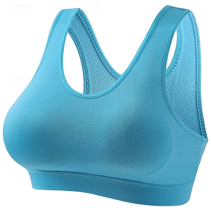 Dames Lichte ondersteuning Sport bh's Running BH Verwijderbare vulling Controle over meebewegen Goede top Gewatteerd Fitness Recreatiesport Hardlopen Ademend Lichtgewicht Zacht Donker roze Zwart Wit 2025 - $11.99 –P3