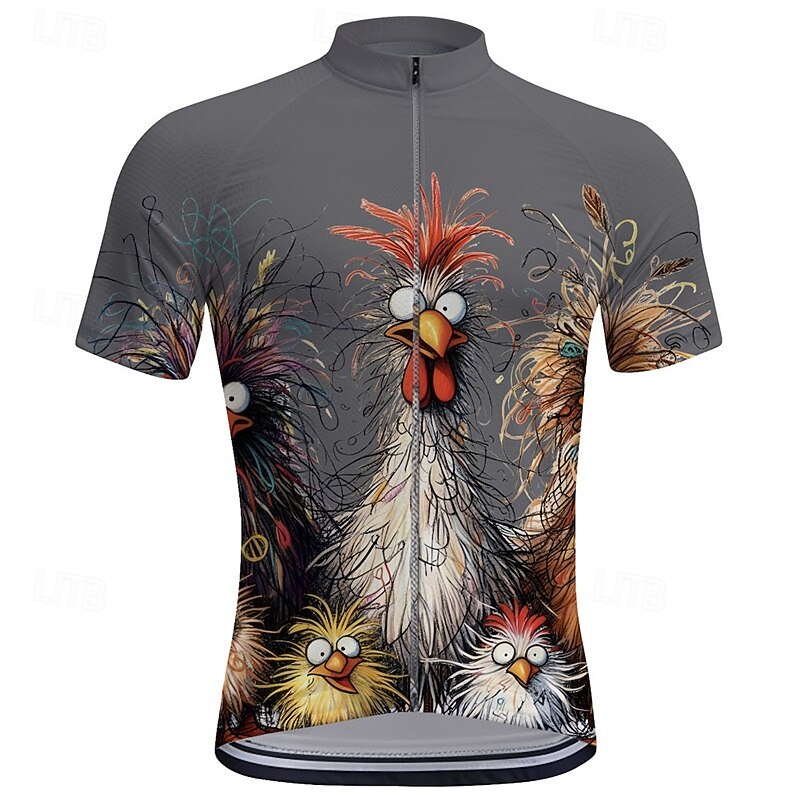 Per uomo Maglia da Ciclismo Animale Manica Corta Bicicletta Maglietta Top con 3 tasche posteriori Mountain Bike MTB Ciclismo su strada Asciugatura Rapida Cerniera Frontale Assorbente Gli sport Nero del 2026 a $30.99 –P6