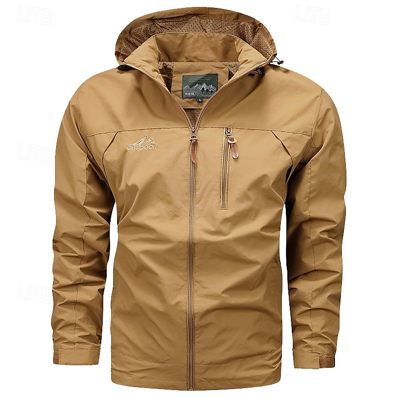 Men's Hiking Jacket Outdoor Windproof Lightweight Jacket Windbreaker Jacket Traveling Black Yellow Army Green Red Khaki 2025 - $26.39 –P9