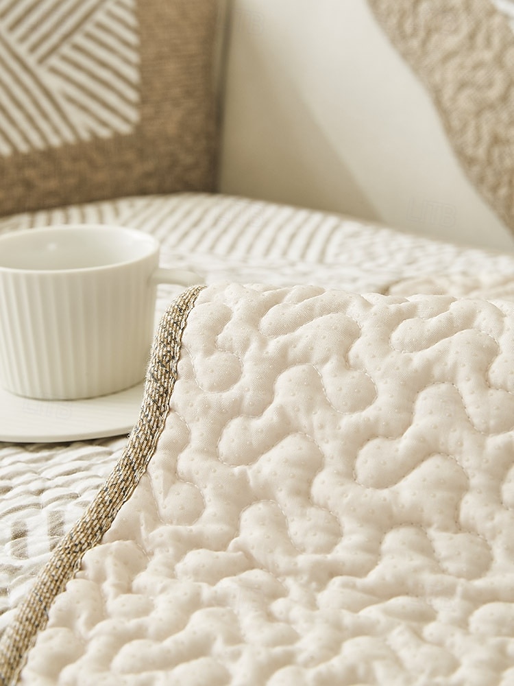 gesteppte Sofabezug aus Baumwolle mit geometrischem Muster im Boho-Stil, rutschfeste Sofahusse, Möbelschutz für Hunde und Haustiere 2025 - $27.99 –P2
