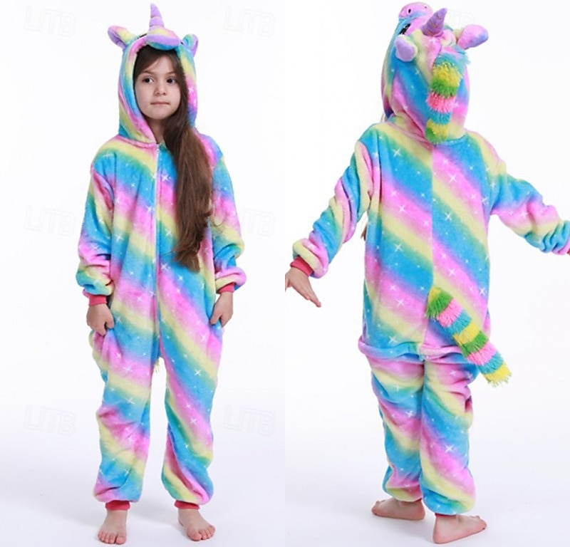 Pijamale Kigurumi Costum fantezie Costumul Onesie Animal Inorog Desen animat Cald Farmec Costum amuzant Pentru copii Unisex Fete Halloween Carnaval Petrecere Performanță homewear Îmbrăcați-vă 2026 - $27.99 –P1
