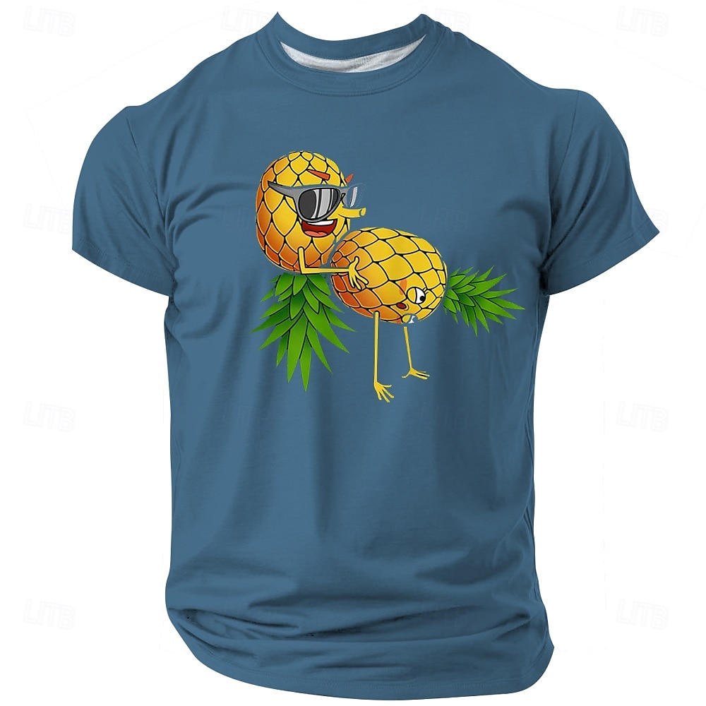 Pánské dospělácké vtipy ananas tričko krátký rukáv tričko 3D tisk crew neck košile abstraktní vtipné street sporty venkovní černá modrá fialová léto jaro oblečení apparel S M L XL XXL XXXL 2025 - $17.99 –P4