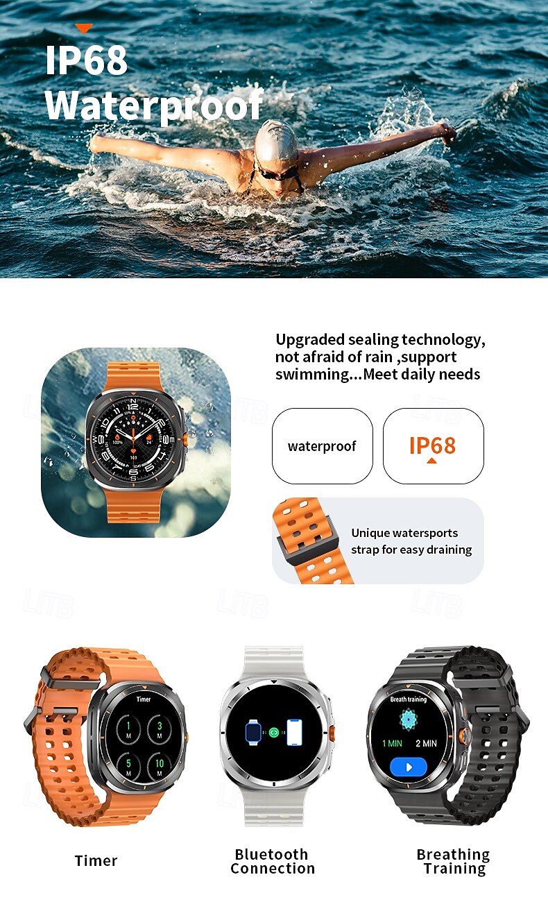 iMosi 1.43 inch Smart watch Fitness Running Watch Bluetooth Pedometer Call Reminder Activity Tracker Compatible with Android iOS Women Men Long Standby Hands-Free Calls Waterproof IP68 2025 - $56.99 –P3