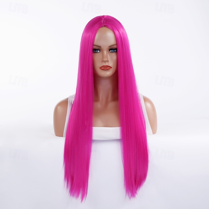 Parrucca del costume cosplay Liscio Parte di mezzo Parrucca Lungo Rosa chiaro Rosso bordeaux Oro pallido Oro latte giallo lino Capelli sintetici Per donna Biondo Rosa Rosso del 2025 a $14.99 –P3