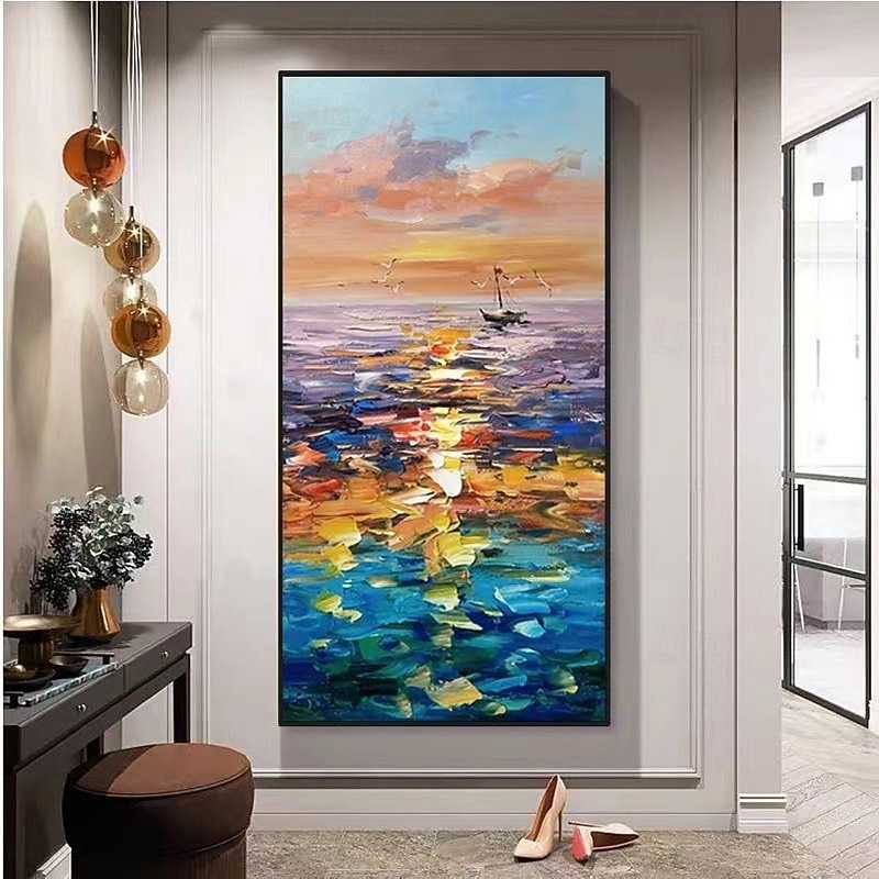 3D-Ölgemälde mit Wellen im Ozean, handgefertigtes Meereslandschaftsgemälde, handgemaltes 3D-Strukturkunstgemälde, Acrylgemälde mit Wellen im Ozean, großes gerahmtes Gemälde, Wandkunst, Gemälde für 2025 - $61.99 –P7
