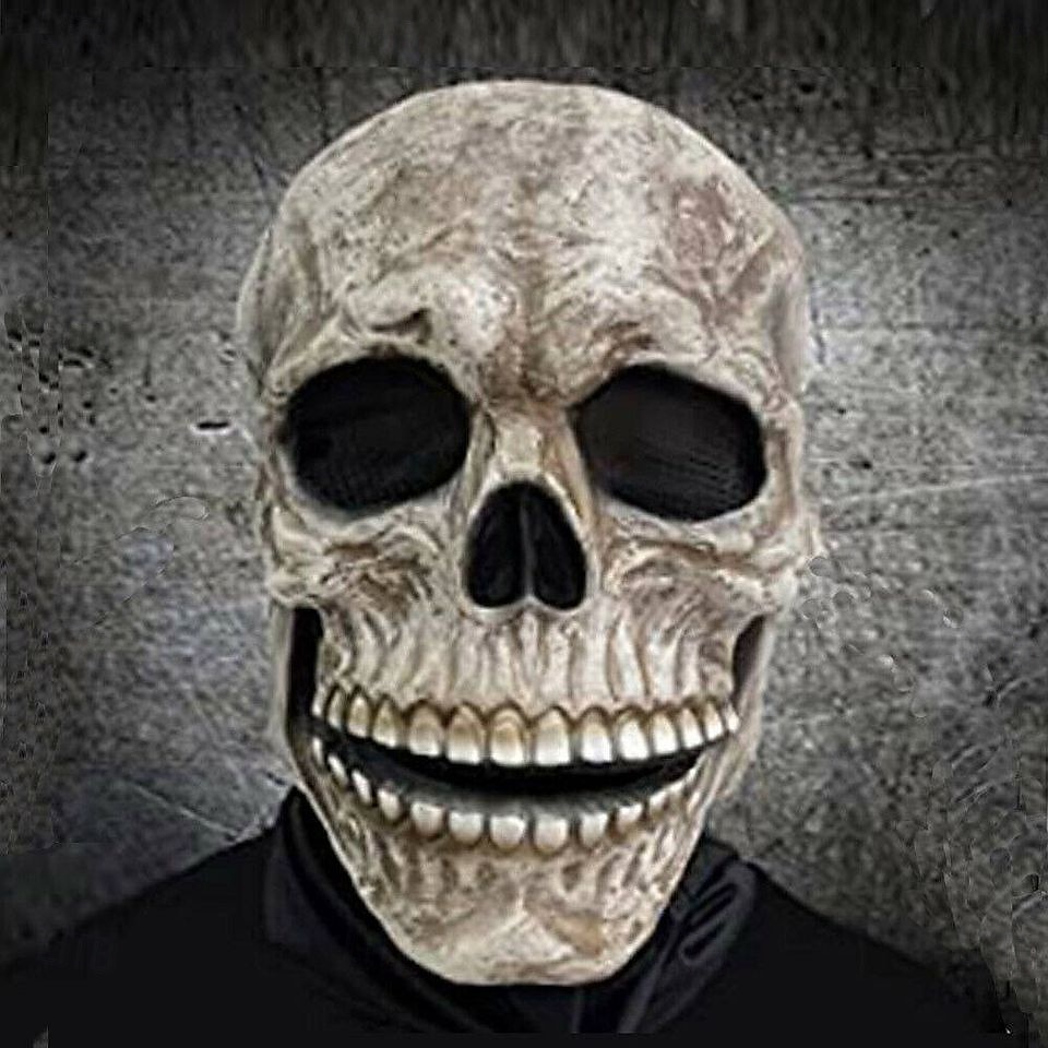 mască de craniu cu cap complet de Halloween, cască cu falcă mobilă, mască de halloween realistă înfricoșătoare pentru costume pentru adulți, jucărie cu mască de call of duty, decor schelet de Halloween 2025 - $25.99 –P5