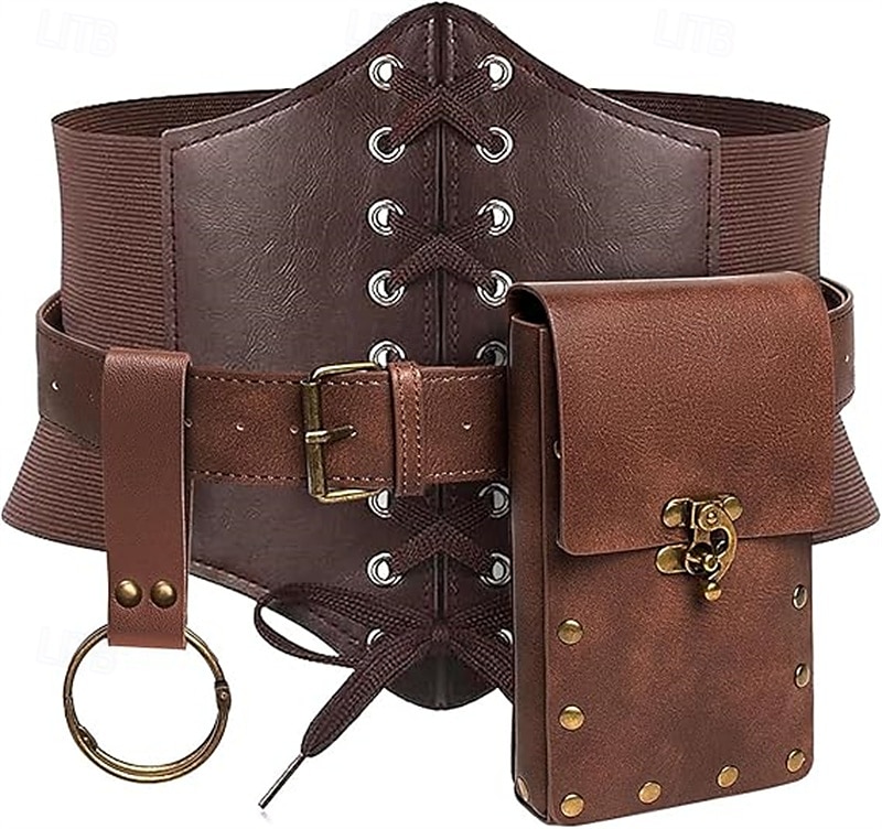 Medieval Renaissance Waist Belt Men's Women's Celtic Pirate Halloween Carnival Performance LARP Adults' Belt Sscabbard Magic Bottle 2025 - $26.99 –P5