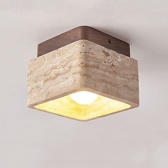 Luces de techo LED de color blanco cálido, 1 luz, estilo japonés wabi sabi, para vestíbulo de hotel, pasillo, cerca del techo, iluminación creativa para restaurante, habitación, balcón, lámparas de 2026 - $84.99 –P3