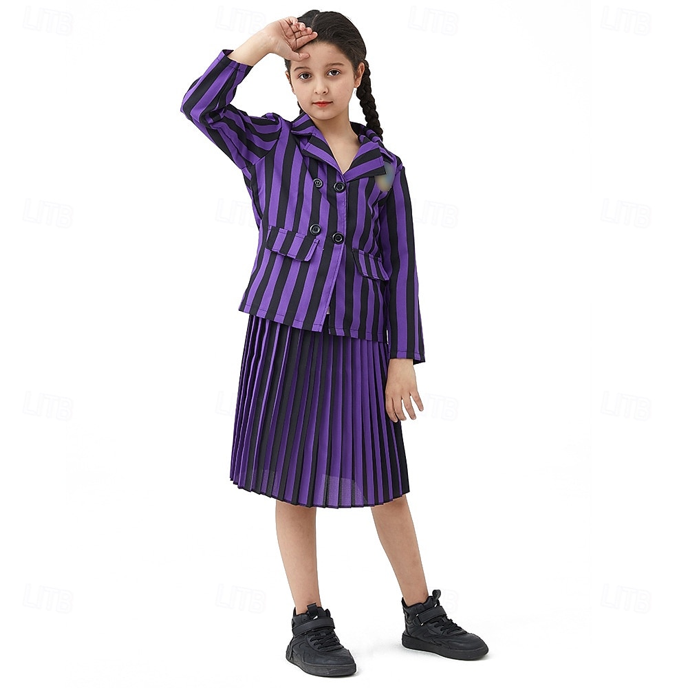 Szerda Addams Addams család szerda Szoknya Kabát Öltönyök és blézerek Szerepjáték Filmsztár jelmez for Női Lány Gyermek Felnőttek Álarcos mulatság Hétköznapi 2025 - $33.99 –P4