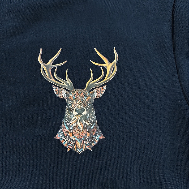 Sweat-shirt de chasse au cerf pour hommes, pull à manches longues et demi-zip, hauts d'hiver vintage avec col montant, demi-zip, imprimé renne, coupe ample, streetwear quotidien, polaire fine, vêtements d'automne et d'hiver de 2025 ? $29.99 –P2