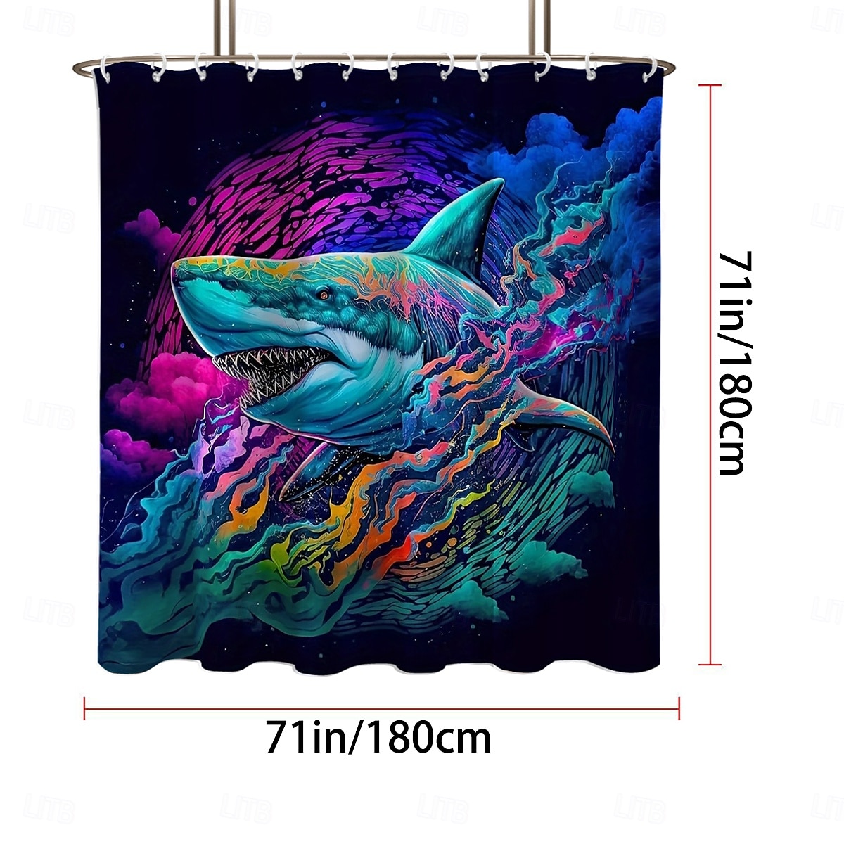 Sprchový závěs s háčky 180 cm*180 cm (70"*70") polyesterový pratelný voděodolný vzor do koupelny dekorace pro vanu zvíře orel 2025 - $25.99 –P7