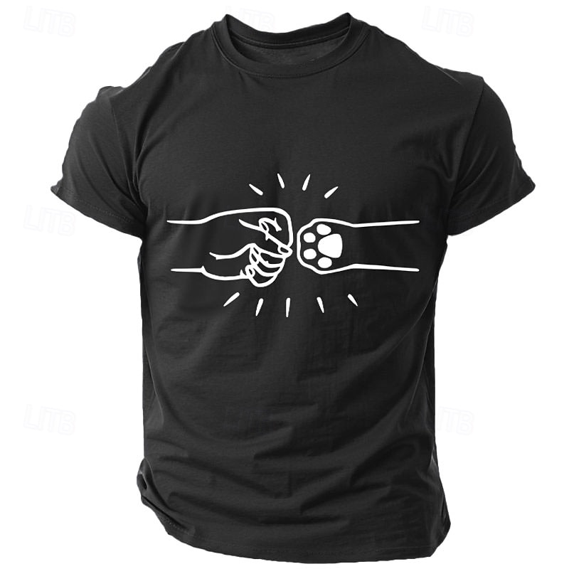 Hombre Huella / Pata Camiseta Camiseta superior 100% Algodón Manga Corta Gráfico Camisa Negro Verde Ejército Azul Oscuro Camiseta cómoda Calle Deporte Ropa de diseñador de moda 2025 - $15.99 –P3