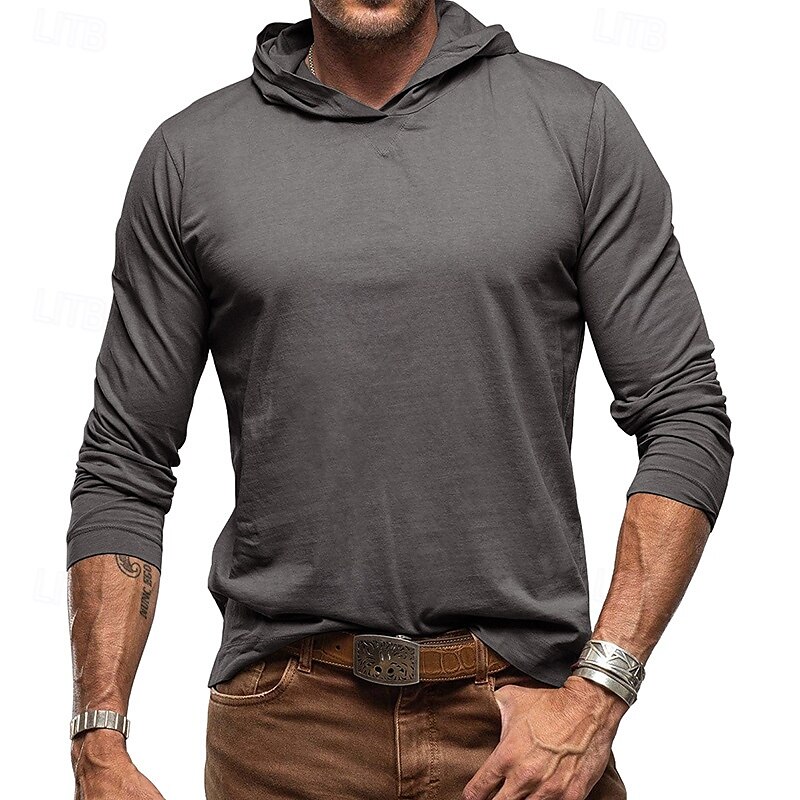 Hombre Sudadera Negro Blanco Verde Ejército Azul Real Caqui Con Capucha Plano Deporte Diario Festivos Algodón Ropa de calle Básico Casual Primavera & Otoño Ropa Sudaderas con capucha Sudaderas 2025 - $23.99 –P4