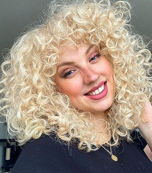 koningsdag pruiken krullende pruiken voor zwarte vrouwen korte krullende pruik met pony groot los schattig kinky krullend haar synthetische zachte pruiken voor dagelijks feest cosplay 2025 - $22.99 –P3