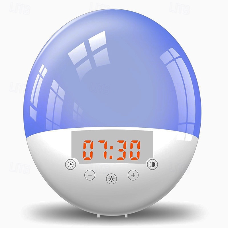 LED Smart Light Soloppgangs Alarmklokke Lys Intelligent LED 7 Farger Justerbar med FM Radio Berøringskontroll Intelligent Hjem Soverom Stue Multifunksjons Lys 2025 - $71.99 –P9