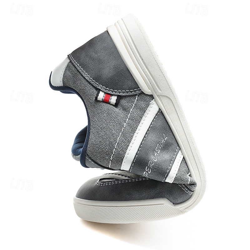 Men's Brown Canvas and Leather Sneakers with Lace-Up Design - Stylish and Comfortable for Casual and Sporty Wear 2025 - $54.99 –P2