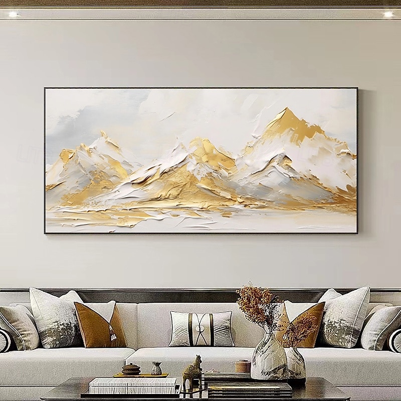 Pintura a óleo sobre tela pintada à mão montanha dourada pinturas de paisagens sala de estar grande arte de parede pintura personalizada decoração de casa sem moldura de 2026 por $101.99 –P3