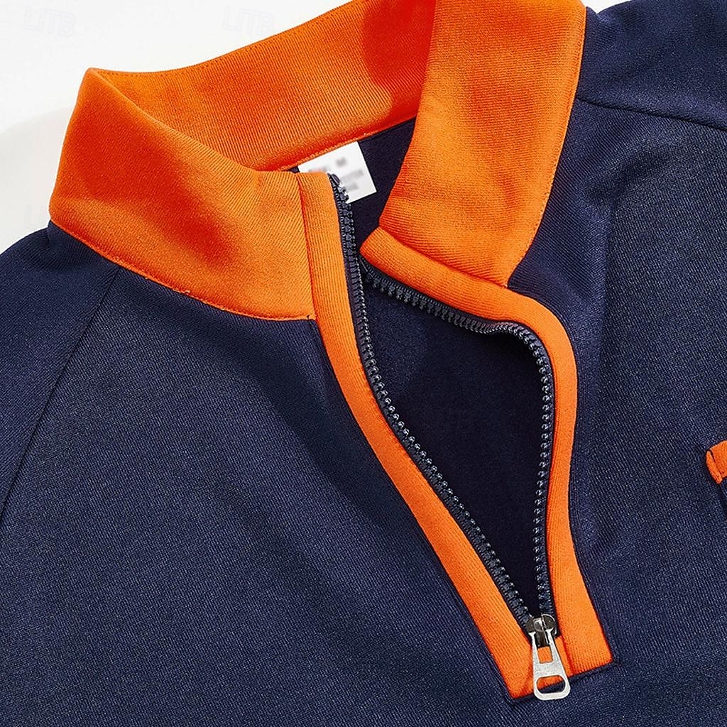 Per uomo Felpa con zip Compatto Nero Vino Blu marino Grigio chiaro Grigio scuro Colletto Mao mezza cerniera Color Block Tasche Ufficio Sportivo Informale Streetwear Essenziale Informale Primavera del 2025 a $27.99 –P8