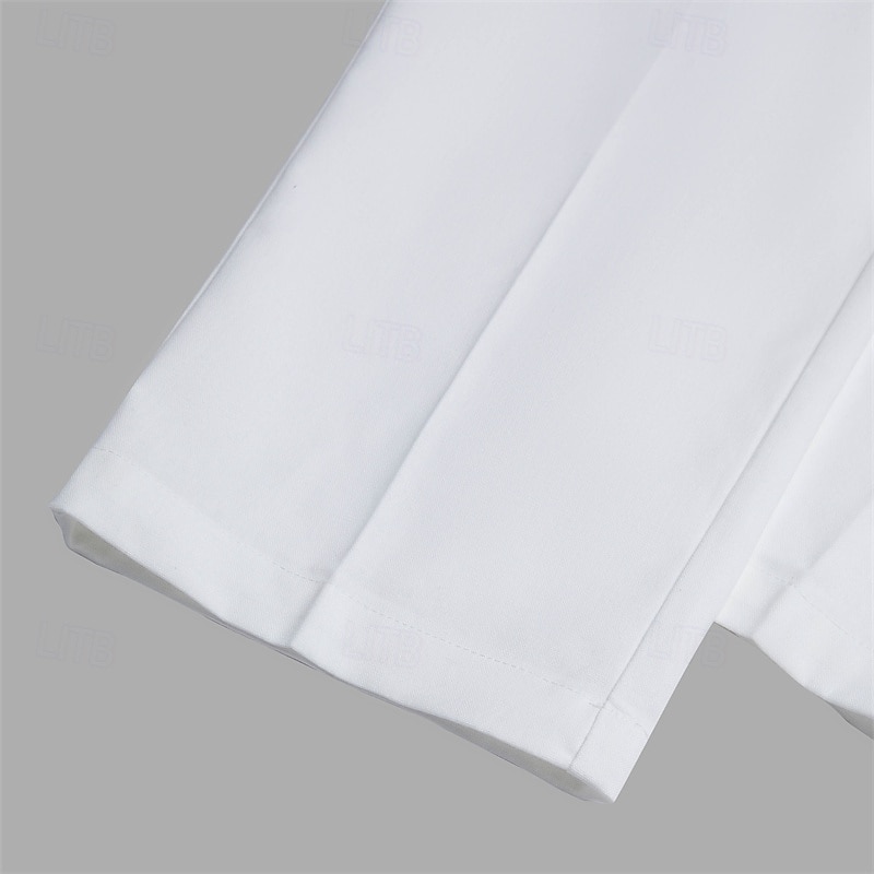 Men's Linen Pants Trousers Summer Pants Front Pocket Pleats Straight Leg Plain Comfort Breathable Casual Daily Holiday Fashion Basic Black White 2025 - $28.99 –P6