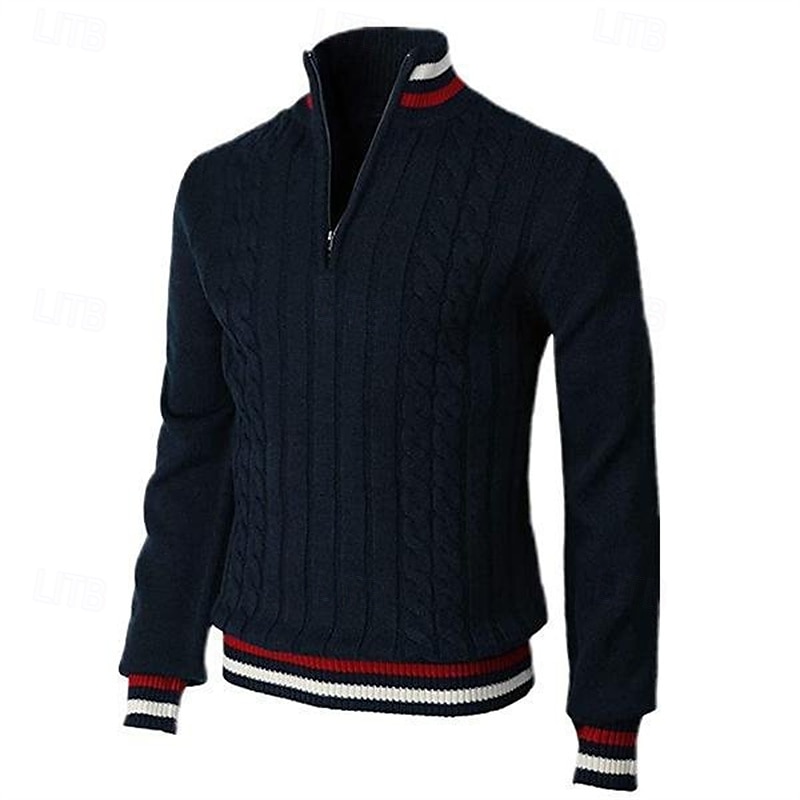 Per uomo Pullover Maglione Maglione lavorato a maglia A coste Maglia Standard Lavorato a maglia Color Block Chiusura lampo quarto Di tendenza Essenziale Da tutti i giorni Appuntamento Abbigliamento del 2025 a €34.99 –P5