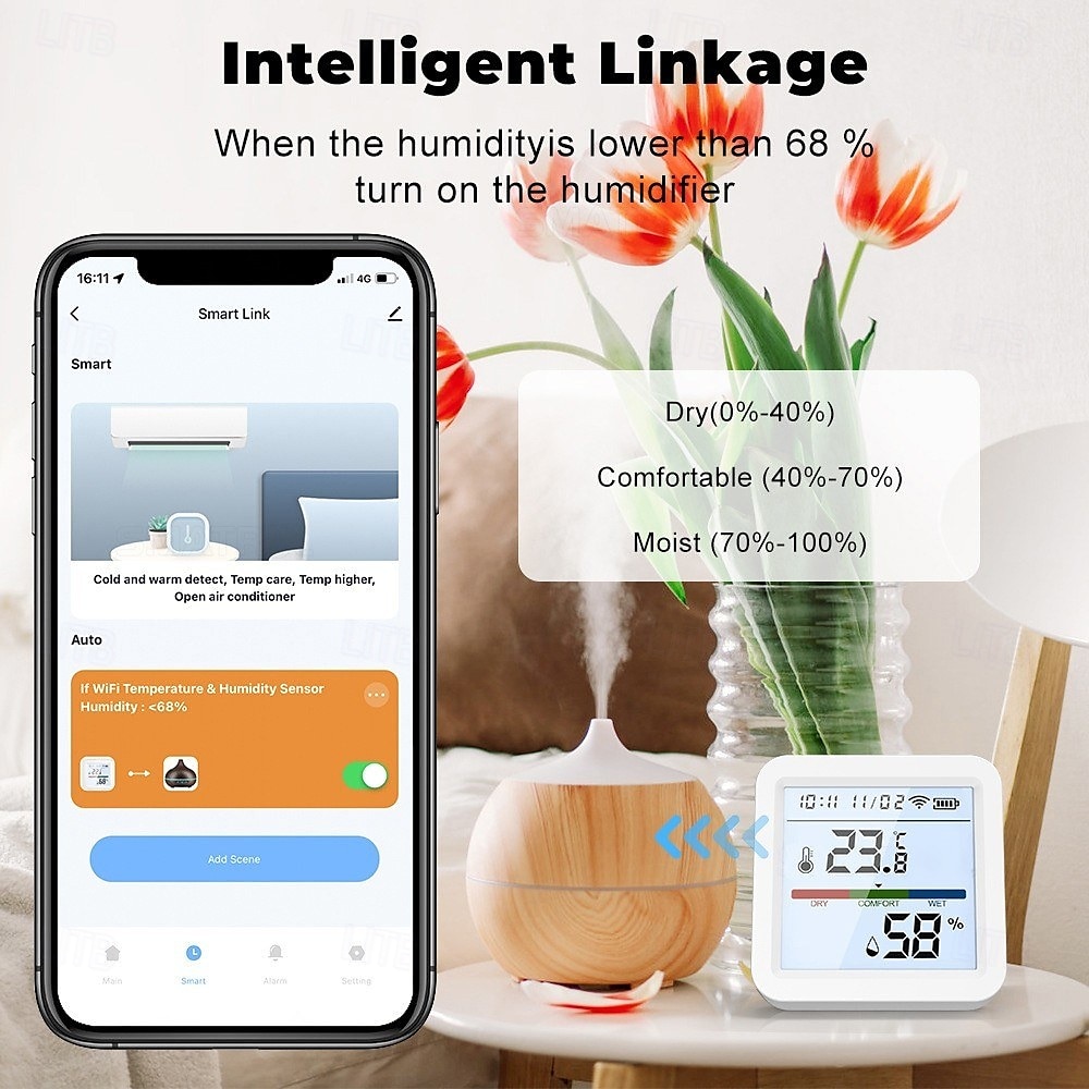 termometro igrometro termometro intelligente per la casa lcd retroilluminato con supporto staccabile sensore di umidità della temperatura digitale monitoraggio in tempo reale registrazione zigbee wifi del 2025 a $28.99 –P12