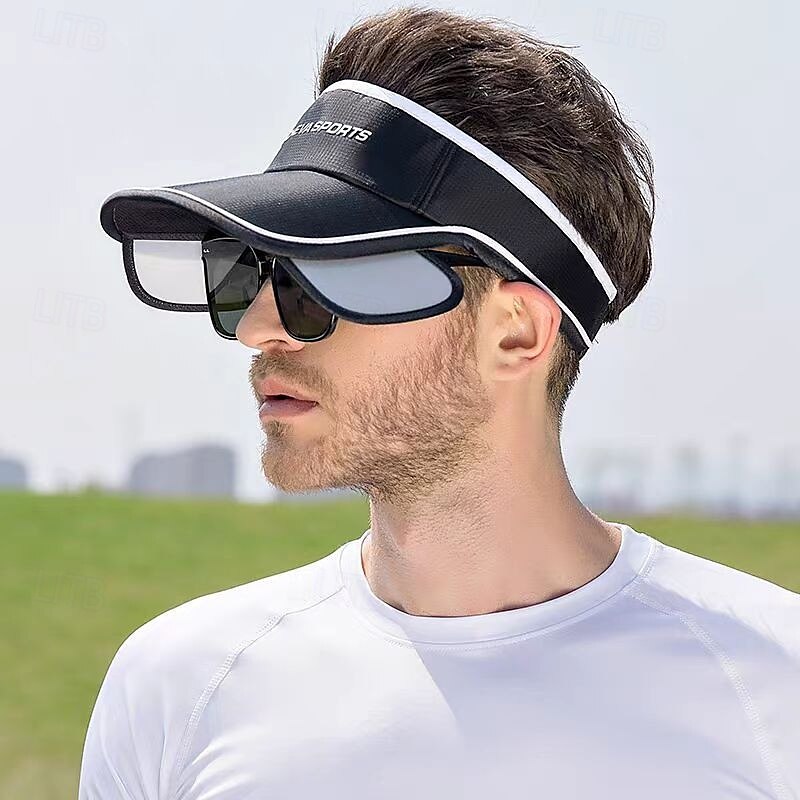Herren Sonnenhut Visier Außen Sonnenschutz Atmungsaktiv Buchstabe & Nummer Polyester Schwarz Marinenblau Kaffee für Angeln Strand Camping / Wandern / Höhlenforschung 2025 - $6.49 -P1