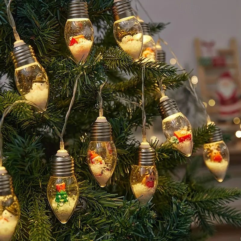 luci a forma di omino di pan di zenzero luci a forma di fata di Natale, luci a forma di lampadina per albero di Natale 1,5 m 10 led alimentati a batteria luci decorative per feste di Natale del 2025 a $12.99 –P9