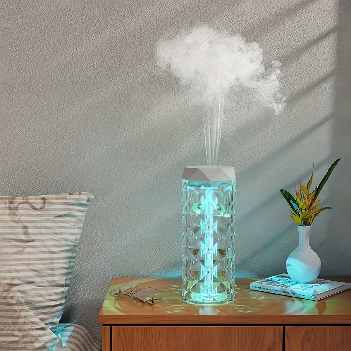 Crystal Clear Air Humidifier USB Night Light Air Humidifier Small Air Purifier Table Lamp Bedroom Desktop Humidifier Air Fresheners 1000ML 2025 - $25.99 –P3