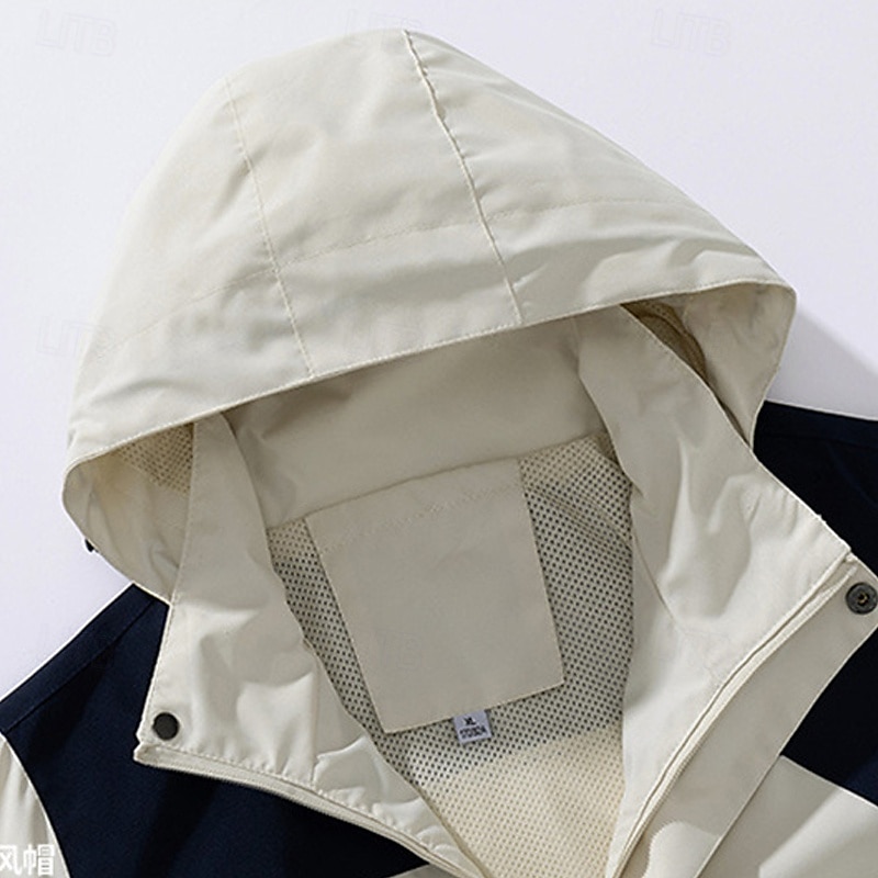 Herren Soft Shell Jacke Wanderjacke Draussen Patchwork Windundurchlässig Wasserdicht Windbreaker-Jacke Reisen Schwarz Königsblau Himmelblau Beige Grau 2025 - $30.39 –P14