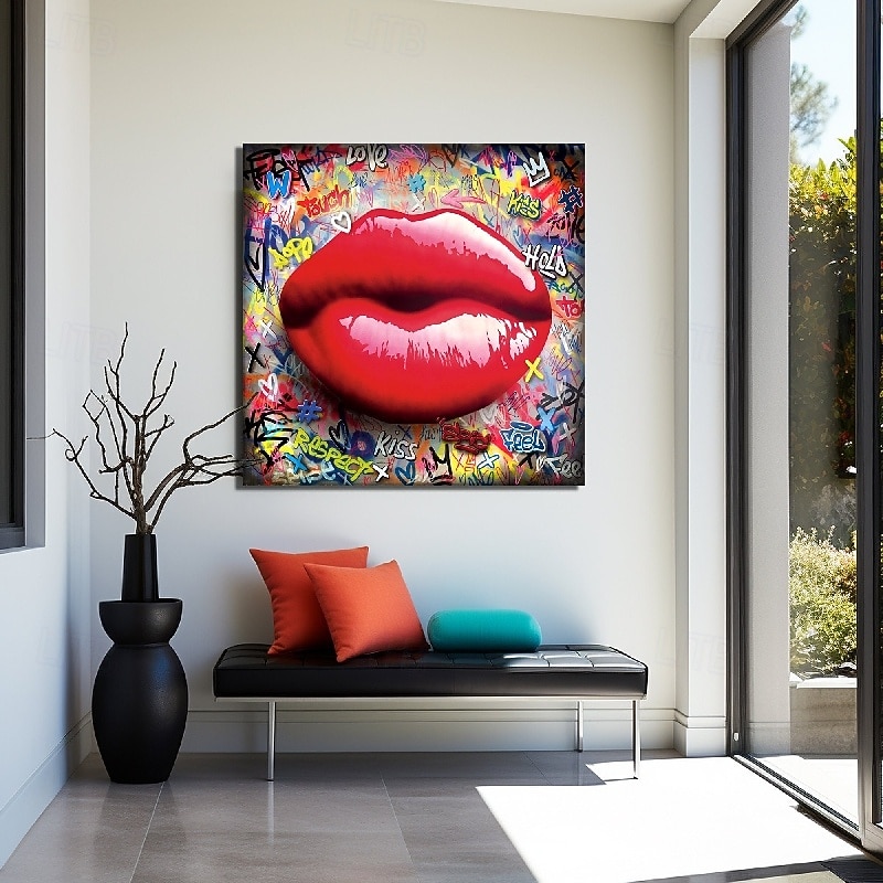 pop art olajfestmény kézzel festett absztrakt ajakfestmények vászonra kézzel festett gazdag textúrájú akrilfestmény modern falművészet kézzel festett street art műalkotás festmény nappaliba hálószoba 2026 - $148.99 –P3