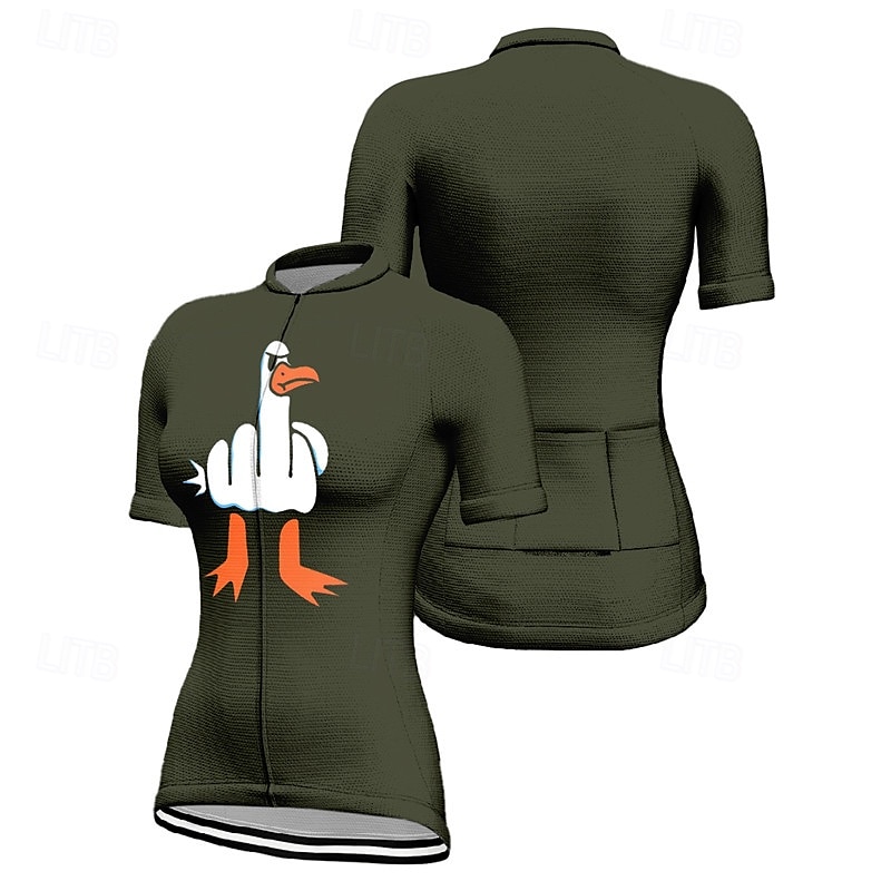 Femmes Maillot de cyclisme Dessin animé Manche Courte Cyclisme T-shirt Top avec 3 poches arrière VTT Vélo tout terrain Cyclisme sur route Séchage Rapide Fermeture Éclair Frontale Évacuation de de 2025 ? $30.99 –P8