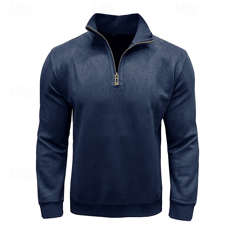 Men's Sweatshirt Quarter Zip Sweatshirt Black Army Green Royal Blue Brown Khaki Half Zip Plain Half Zip Sports & Outdoor Daily Holiday Polyester Streetwear Basic Casual Fall & Winter Clothing Apparel 2026 - $42.99 –P2