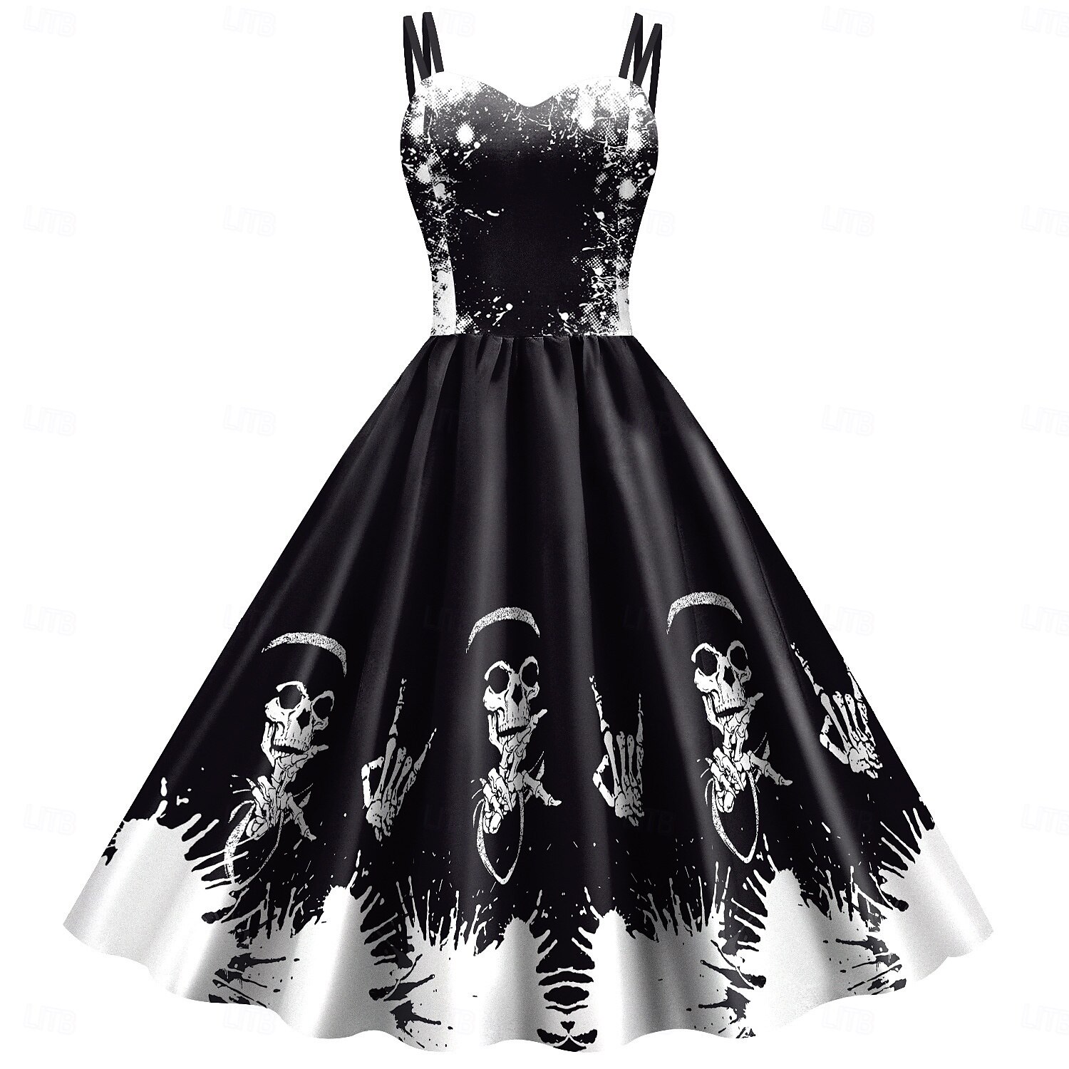Skeleton Skull Halloween Dress Dresses Cosplay Adults' Women's Carnival  Valentine's Day Mardi Gras Party / Evening Easy Halloween Costumes Dress Up  2026 - $31.99