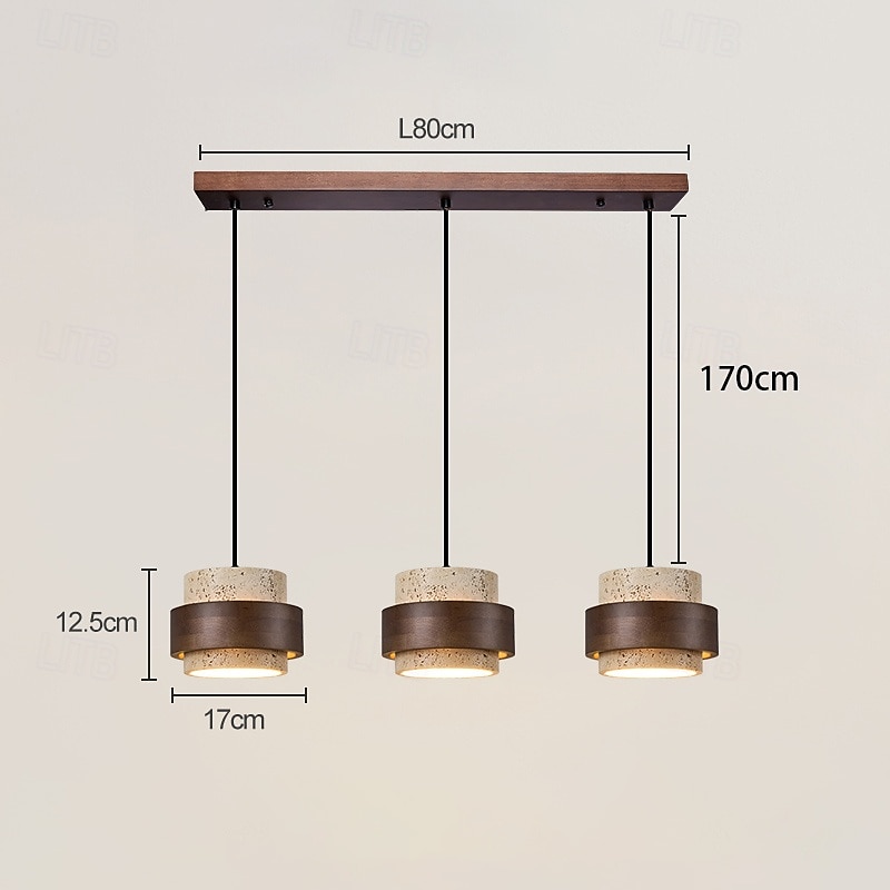 led hanglamp warm wit 1/2/3/4-lichts postmodernisme creatief hout steen slaapkamer nachtkastje licht e27 restaurant tv achtergrond muur hanglamp armaturen 85-265v 2026 - $129.99 –P3