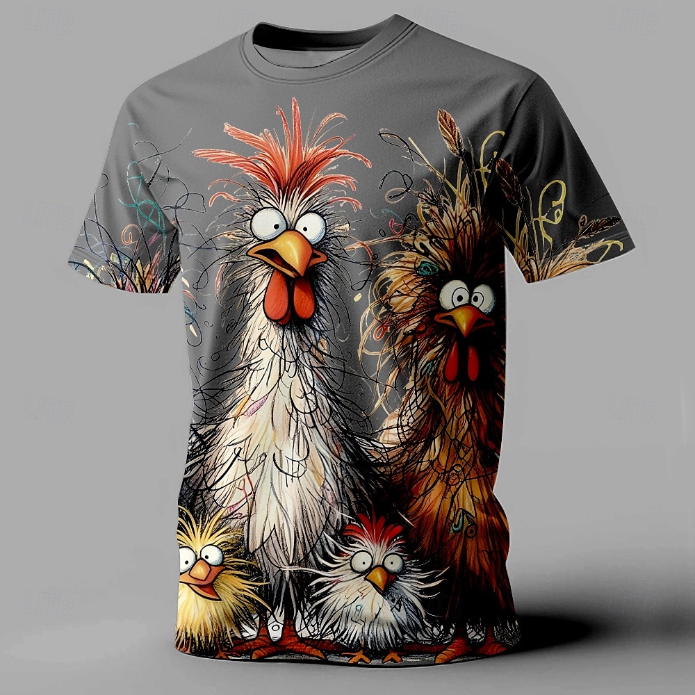 Men's Rooster Funny T shirt Short Sleeve T shirt 3D Print Crew Neck Shirt Retro Vintage Casual Street Style Sports Outdoor Holiday Going out Black White Yellow Spring & Summer Clothing Apparel S M L 2025 - $18.49 –P8