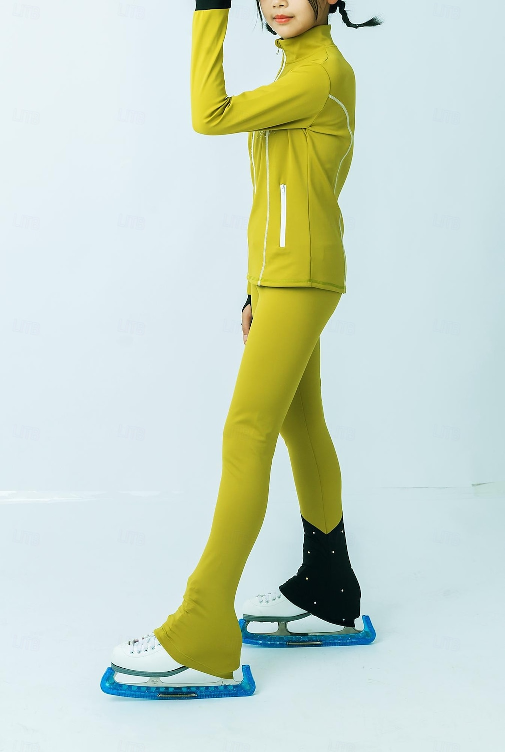 Giacca in pile per pattinaggio artistico Pantaloni da pattinaggio artistico Giacca con pantaloni da pattinaggio artistico Per donna Ragazze Pattinaggio sul ghiaccio Giacca Collant Abiti Nero / giallo del 2025 a $136.99 –P2