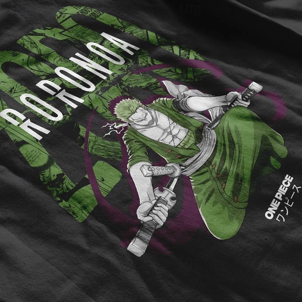 One Piece Roronoa Zoro Hattetrøje Pullover Trykt mønster Graphic Til Par Herre Dame Voksne Maskerade Varmstempling Fest Fritid / hverdag 2025 - $29.99 –P4