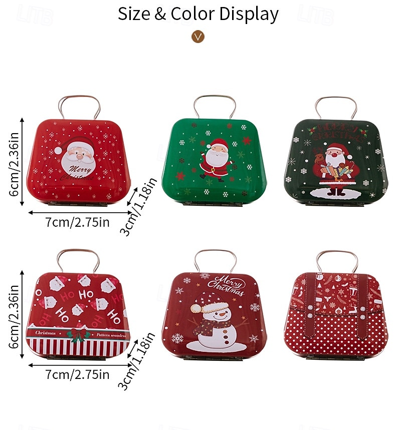 χριστουγεννιάτικα είδη διακόσμησης, τσίγκινη τσάντα μπομπονιέρα, παιδικό δώρο, μίνι τσίγκινο τσαντάκι 2025 - $7.49 –P6