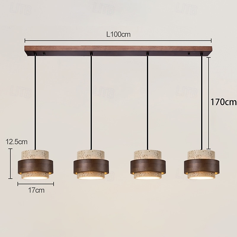 led hanglamp warm wit 1/2/3/4-lichts postmodernisme creatief hout steen slaapkamer nachtkastje licht e27 restaurant tv achtergrond muur hanglamp armaturen 85-265v 2026 - $129.99 –P4