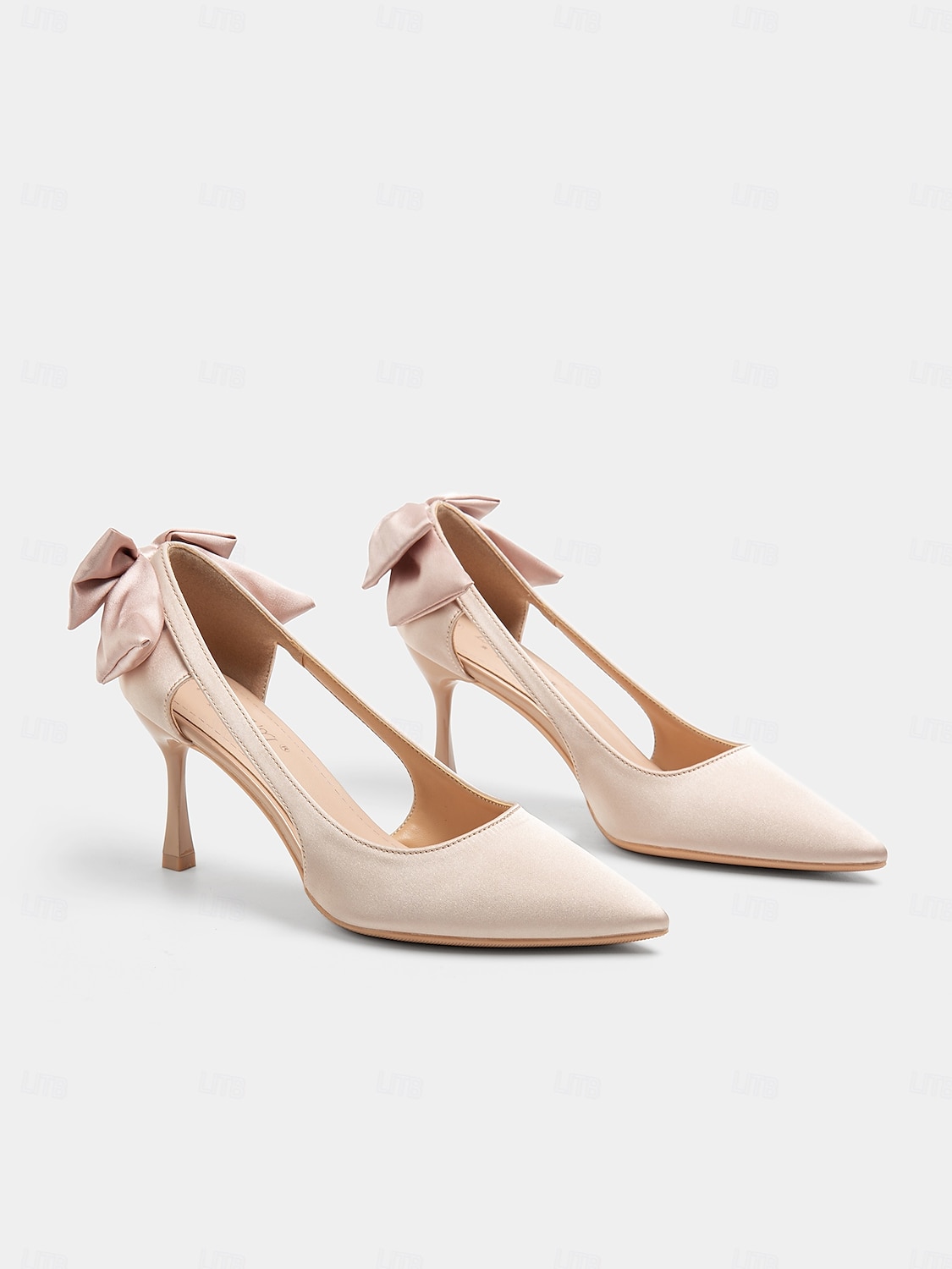 Elegant Women's Blush Suede Heels with Bow Detail – Chic Pointed Toe Pumps for Weddings and Formal Events 2025 - $54.99 –P6