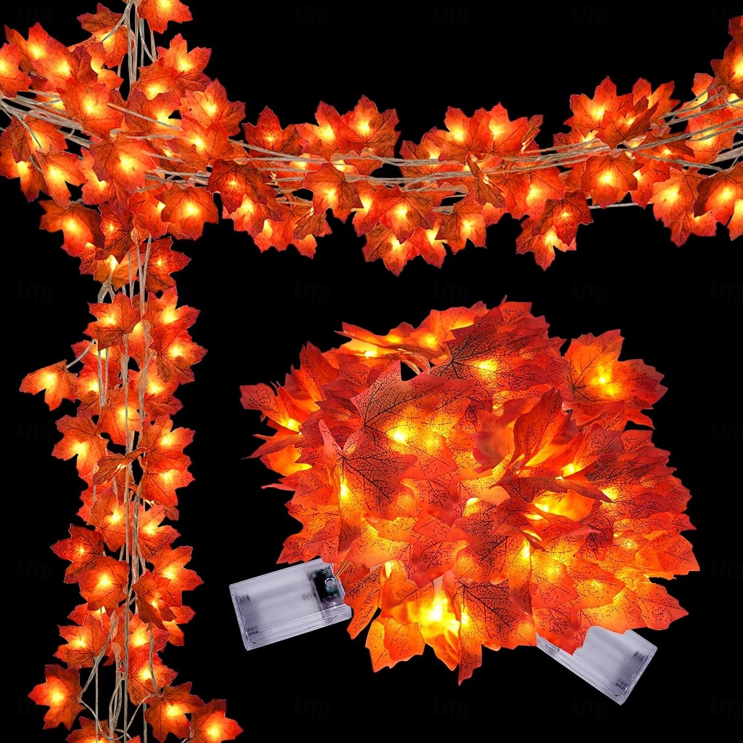 hálaadás juharlevél zsinór lámpák 10/20/40 led füzér lámpák akkumulátor / usb táplálás halloween karácsonyi esküvői buli ünnep kerti erkély dekoráció 2025 - $9.99 –P4