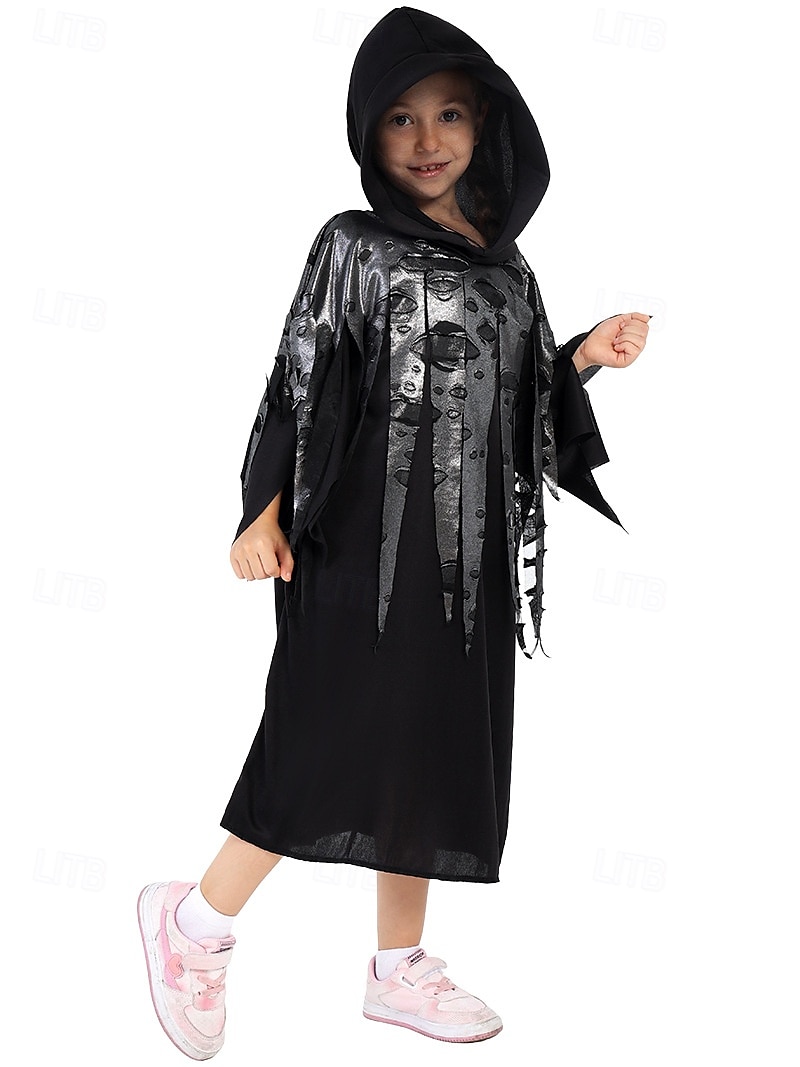 Smrtka Cosplay kostým Dětské Chlapecké Dívčí Strašidelný kostým Večírek Karneval Plesová maškaráda Jednoduchý karnevalový kostým 2025 - $19.99 –P5