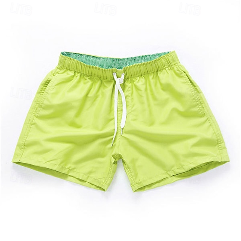 Herre Surfeshorts Badeshorts Snorer Elastisk midje Elastisk snordesign Ensfarget Hurtigtørkende Sport Kort Daglig Ut på byen Strand Gatemote Fritid Svart Hvit Mikroelastisk 2025 - $10.49 –P3