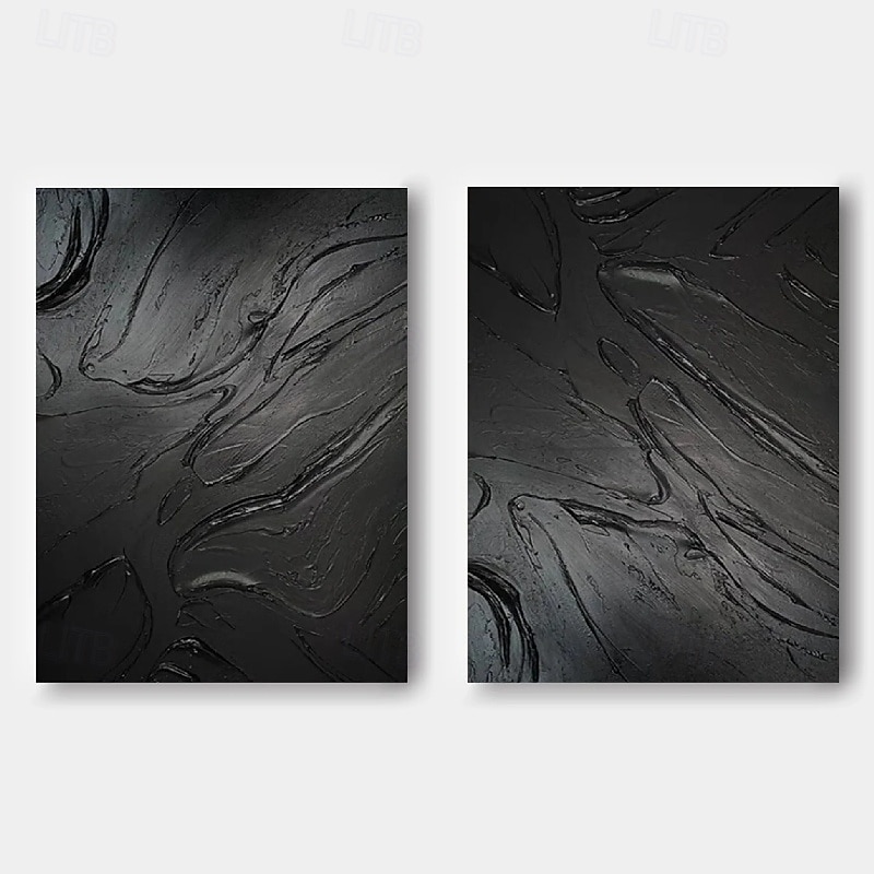 abstraktes schwarzes Ölgemälde handgemachtes Wabi Sabi Ölgemälde handgemachte Wandkunst beige abstraktes Gemälde auf Leinwand ein Paar beige Textur Wandkunst neutrale abstrakte Wandkunst Boho Wal 2025 - $116.99 –P4