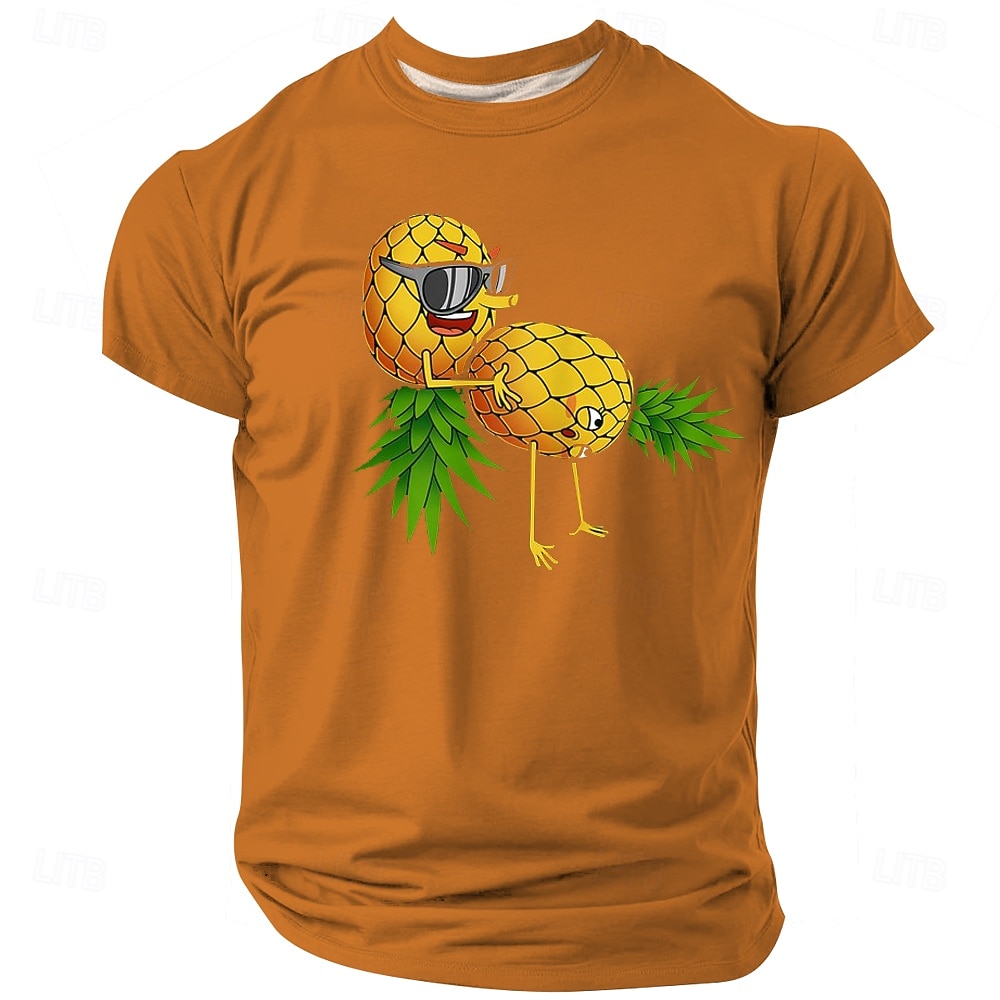 Pánské dospělácké vtipy ananas tričko krátký rukáv tričko 3D tisk crew neck košile abstraktní vtipné street sporty venkovní černá modrá fialová léto jaro oblečení apparel S M L XL XXL XXXL 2025 - $17.99 –P6
