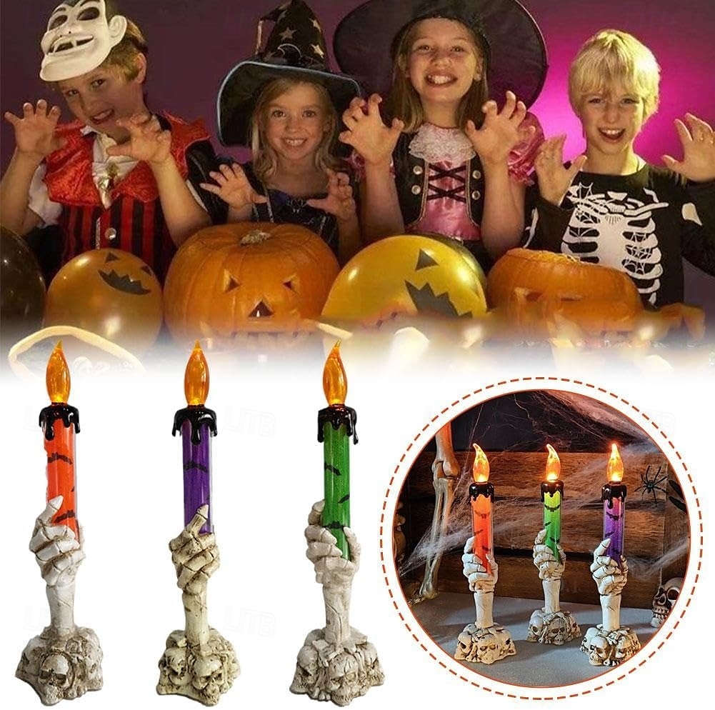 1 Pc 21.5cm Halloween Ghost Hand LED Electronic Candle Decorative Light Indoor Restaurant Party Decoration Light Decoration Light 2025 - $7.99 –P7