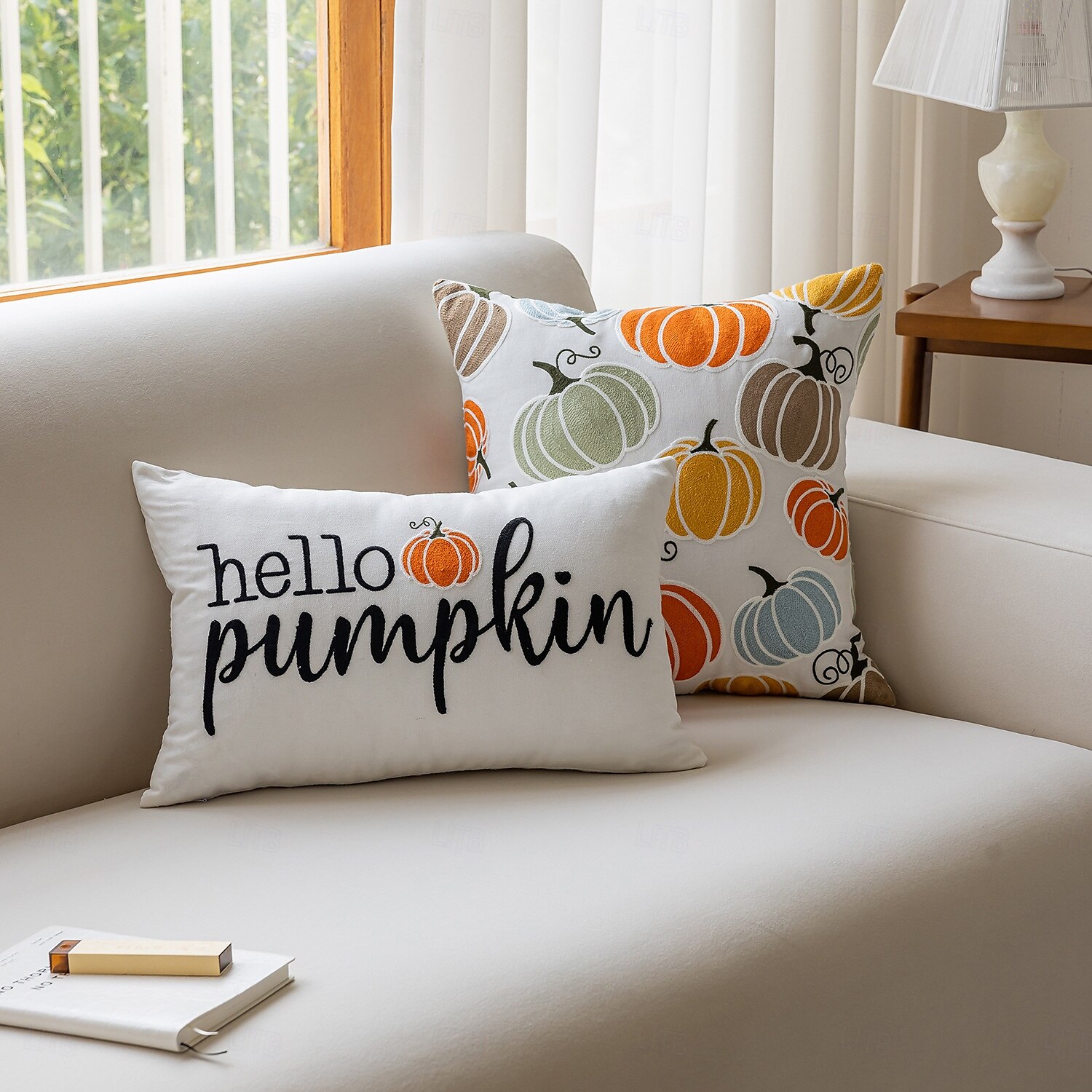 Halloween Broderade Pumpor Dekorativa Toss Kuddar Överdrag 1PC Mjukt Fyrkantigt Kuddskydd Höstkudde för Sovrum Vardagsrum Soffa Stol 2025 - $17.49 –P3