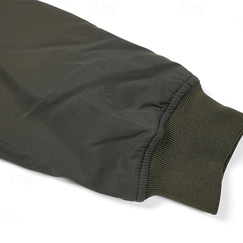 Homme Veste légère Bomber Coupe-vent Veste décontractée du quotidien Vacances Chaud Poche Automne hiver Plein Mode Classique Col Mao Normal Noir Vert Véronèse Bleu de minuit Gris Veste de 2025 ? $62.99 –P16
