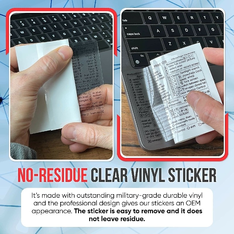 Shortcuts Sticker Keyboard Stickers for MAC Chromebook Word Photoshop Audition Illustrator Premiere Pro After Effects No-Residue Laminated Vinyl Shortcut Stickers 2025 - $12.99 –P2